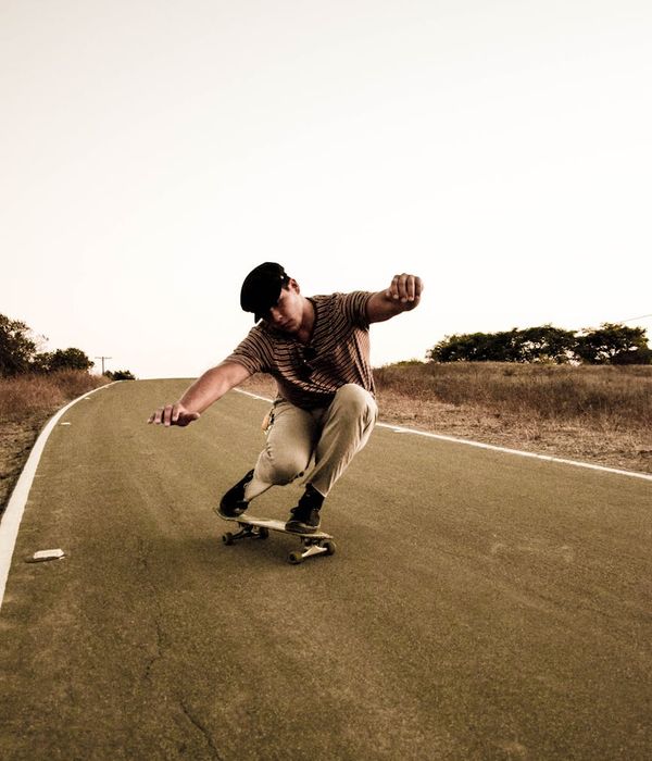 Man performing a powerful and balanced posture.